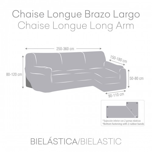 Right long arm chaise longue cover Eysa JAZ Brown 180 x 120 x 360 cm image 5
