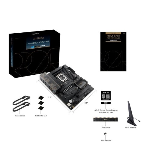 Mainboard|ASUS|Intel B760 Express|LGA1700|ATX|Memory DDR5|Memory slots 4|1xPCI-Express 3.0 1x|1xPCI-Express 4.0 16x|1xPCI-Express 5.0 16x|3xM.2|1xHDMI|1xDisplayPort|4xUSB 2.0|5xUSB 3.2|1xUSB-C|1xOptical S/PDIF|2xRJ45|5xAudio port|PROARTB760-CREATORWIFI image 5