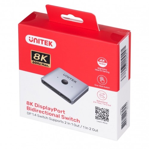 Unitek two-way Signal Switch DP 1.4  2 in 1 out 8K image 5