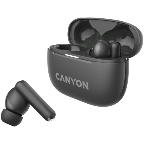CANYON OnGo TWS-10 ANC+ENC, Bluetooth Headset, microphone, BT v5.3 BT8922F, Frequence Response:20Hz-20kHz, battery Earbud 40mAh*2+Charging case 500mAH, type-C cable length 24cm,size 63.97*47.47*26.5mm 42.5g, Dark Grey image 5
