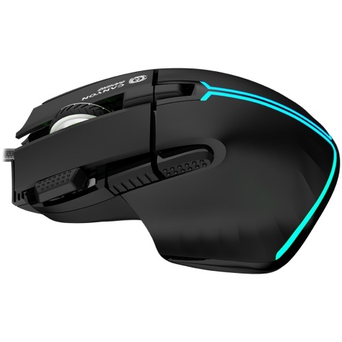 CANYON Fortnax GM-636, 9keys Gaming wired mouse,Sunplus 6662, DPI up to 20000, Huano 5million switch, RGB lighting effects, 1.65M braided cable, ABS material. size: 113*83*45mm, weight: 102g, Black image 5