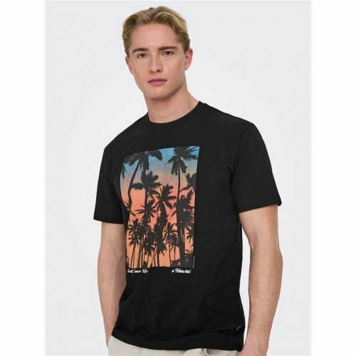 Men’s Short Sleeve T-Shirt Only & Sons Onskolton Reg Beach Black image 5