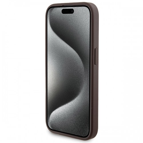 Zestaw Guess GUBPM5P15X4GEMGW iPhone 15 Pro Max 6.7" hardcase + Powerbank 5000mAh MagSafe brązowy|brown 4G Metal Logo image 5