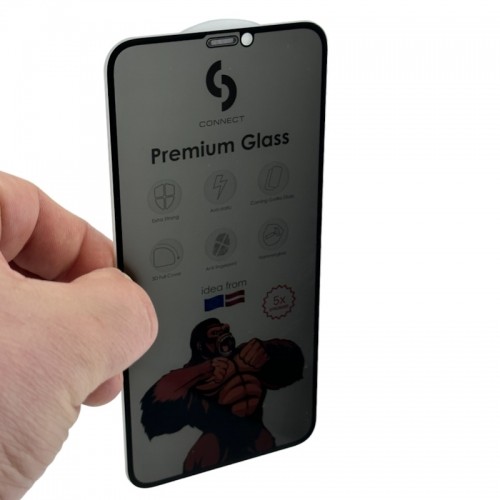 Connect Сonnect Corning Gorilla Ultra Izturīgs 3D Privātuma aizsargstils priekš Apple iPhone 13 / 13 Pro / 14 Melna image 5