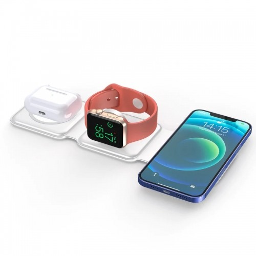 CP XP 3в1 15W Беспроводная Magsafe Qi Зарядка Складываемый Штатив для iPhone Watch Airpods и других устройств Белый image 5