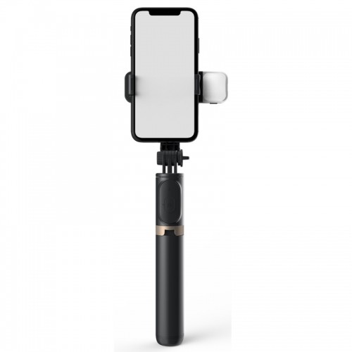Elight Q03s 2in1 Selfie stick & Video WEB zvaniem Trīskājis statīvs 76cm LED gaisma & Pults Melna image 5