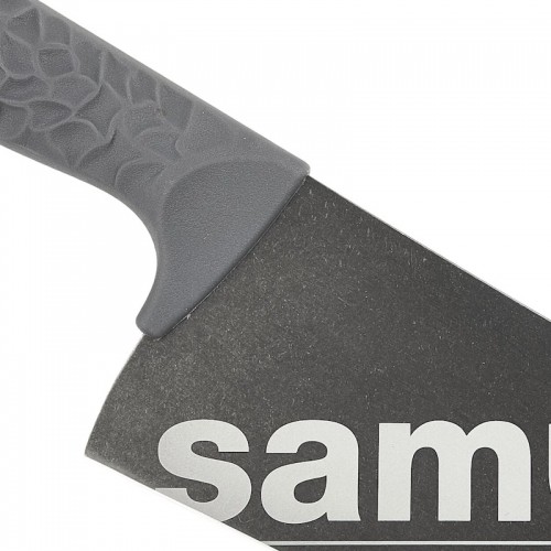 Samura Arny Stonewash Cleaver нож 208мм AUS-8 Черная комфортная ручка из TPE HRC 59 image 5