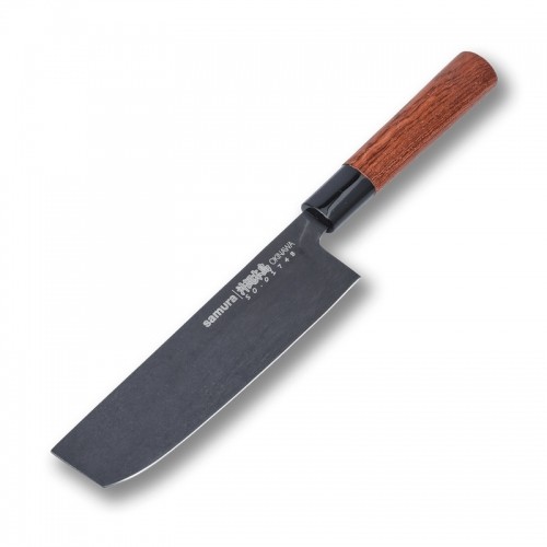 Samura Okinawa Stonewash Кухонный нож Nakiri 172mm из AUS 8 Японской стали 58 HRC image 5