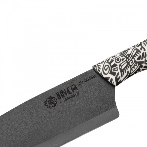 Samura Inca Кухонный нож Nakiri 165mm черным циркония керамическим лезвием / ABS TPR ручкой image 5