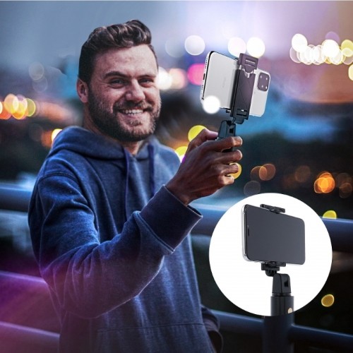 CP K07 2in1 Selfie Stick & Video WEB Call Table Tripod ar bezvadu slēgšanas pogu pagarinājums līdz 70cm Melns image 5