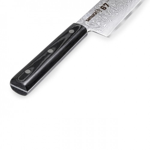 Samura DAMASCUS 67 Универсальный Кухонный нож Шевповора 240mm из AUS 10 Дамасской стали 61 HRC (67-слойный) image 5