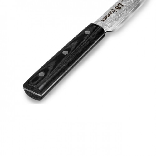 Samura Damascus 67 Кухонный нож для Нарезки Tanto 230mm из AUS 10 Japan стали 61 HRC (67-слойный) image 5