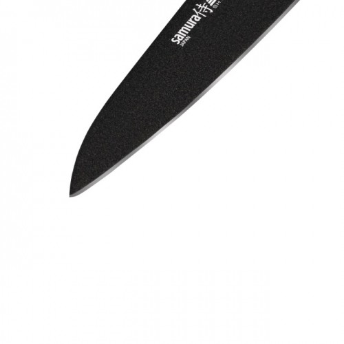 Samura Shadow Универсальный нож с Черным антипригарным покрытием 99mm из AUS 8 Японской стали 59 HRC image 5