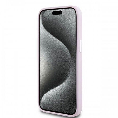DKNY DKHMP14SSMCHLP iPhone 14 | 15 | 13 6.1" różowy|pink hardcase Liquid Silicone Small Metal Logo MagSafe image 5
