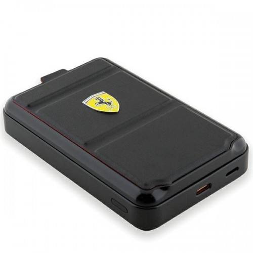 Ferrari Powerbank Bezprzewodowy 15W FEPB10MSPLEK 10000 mAh z funkcją standu czarny|black Metal Logo MagSafe image 5