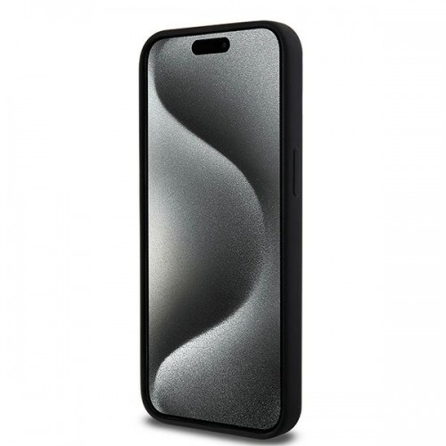 DKNY DKHMP15XSNYACH iPhone 15 Pro Max 6.7" czarny|black hardcase Liquid Silicone White Printed Logo MagSafe image 5