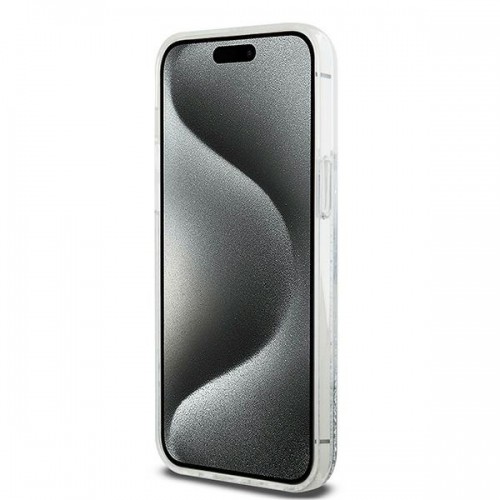 DKNY DKHCP15LLBNAET iPhone 15 Pro 6.1" biały|white hardcase Liquid Glitter Big Logo image 5
