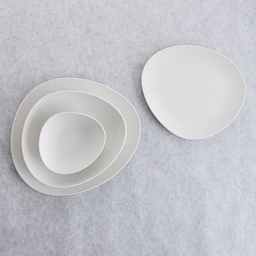 Dziļais šķīvis Bidasoa Fosil Balts Keramika Ovāls 22 x 19,6 x 4,5 cm (6 gb.) image 5