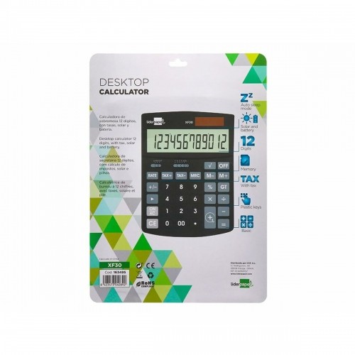 Calculator Liderpapel XF30 Black Plastic image 5