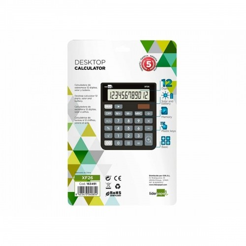 Calculator Liderpapel XF26 Black Plastic image 5