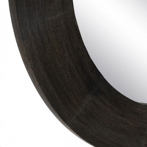 Wall mirror Dark brown Crystal Mango wood MDF Wood Vertical Circular 122 x 3,8 x 122 cm image 5