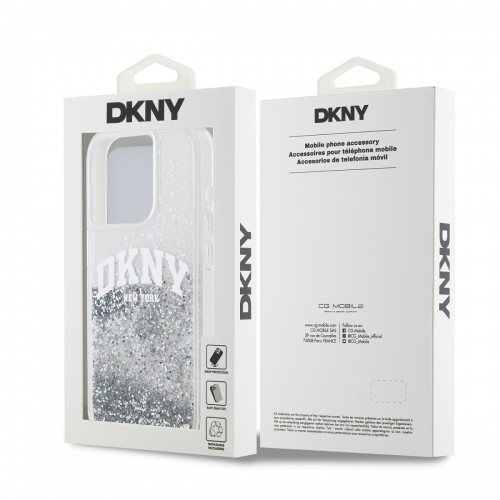 DKNY Liquid Glitter Arch Logo Case for iPhone 14 Pro Max Transparent image 5