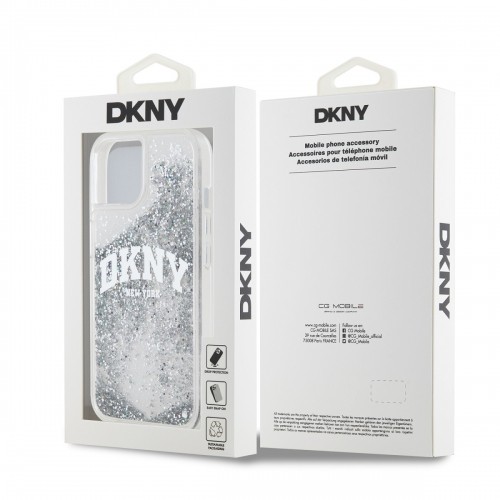 DKNY Liquid Glitter Arch Logo Case for iPhone 14 Transparent image 5