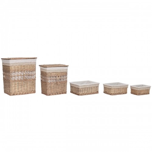 Laundry basket Home ESPRIT Beige Natural wicker Shabby Chic 47 x 35 x 55 cm 5 Pieces image 5