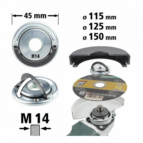 Quick fixing nut for angle grinder Wolfcraft 2463000 Ø 45 mm M14 image 5