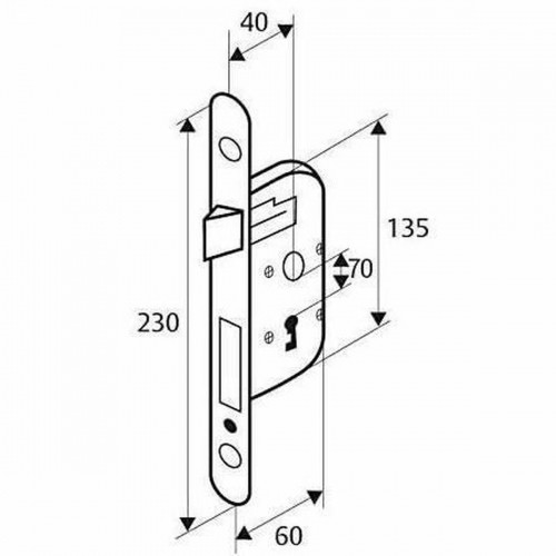 Mortise lock Yale 6,2 x 2 x 23 cm Steel image 5