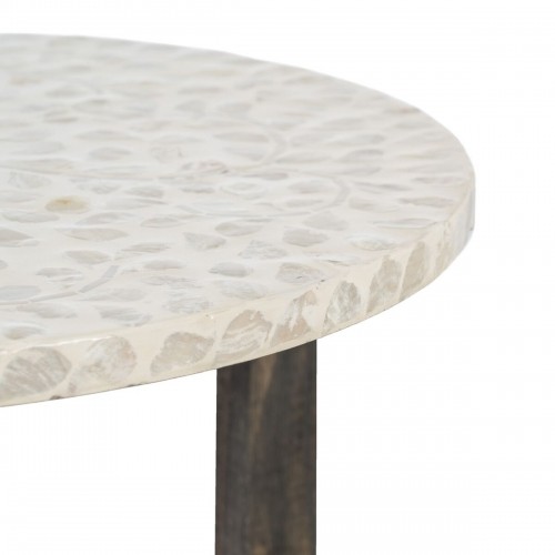 Side table Brown Beige Mother of pearl MDF Wood 45 x 45 x 55 cm image 5