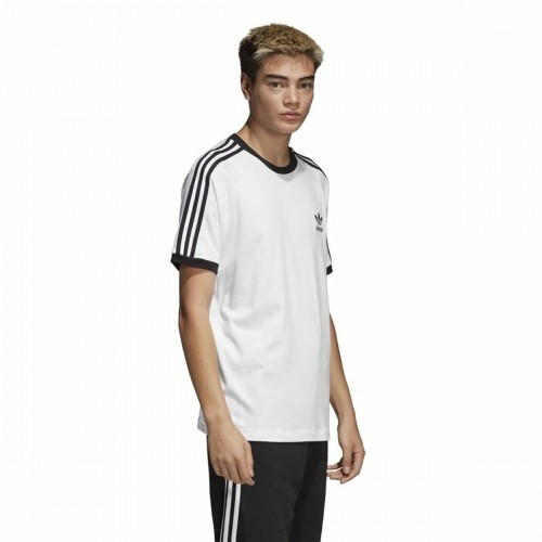 Men’s Short Sleeve T-Shirt Adidas 3 Stripes White image 5