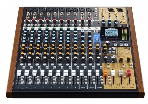 Tascam MODEL 16 audio mixer 16 channels 20 - 30000 Hz Black, Gold, Wood image 5