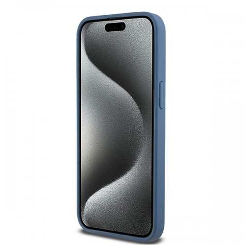 DKNY DKHMP15XPSHRPSB iPhone 15 Pro Max 6.7" niebieski|blue hardcase Leather Monogram Pattern Metal Logo MagSafe image 5