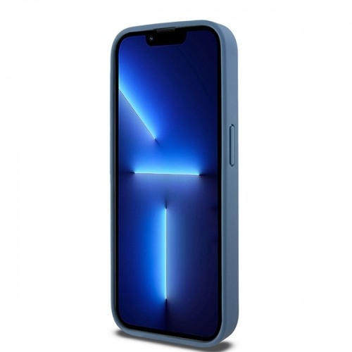 DKNY DKHMP15LPSHRPSB iPhone 15 Pro 6.1" niebieski|blue hardcase Leather Monogram Pattern Metal Logo MagSafe image 5