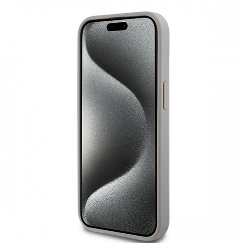 DKNY DKHCP15MPRTHSLE iPhone 15 Plus | 14 Plus 6.7" beżowy|beige hardcase Leather Mono Stripe & Metal Logo image 5