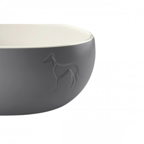Dog Feeder Hunter Grey Ceramic Silicone 550 ml Modern image 5