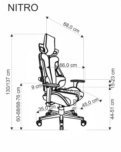 Halmar NITRO office chair, black / red image 5