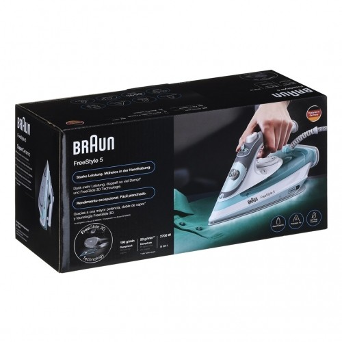 Braun TexStyle 3 SI 5017 GR Steam iron Ceramic soleplate 2700 W Grey, Turquoise, White image 5