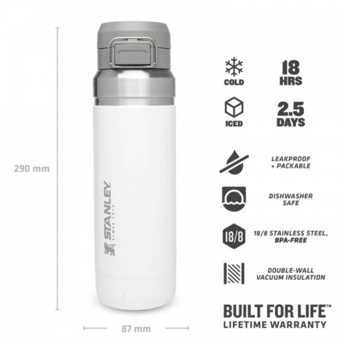 Stanley Termopudele The Quick Flip Water Bottle Go 1,06L, balta image 5