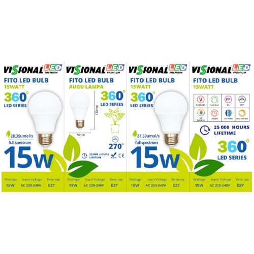 Visional Visonal 15W Filament Фито Led Лампа A60 E27 28.39 µmol/s (Полного спектра) для идеального выращивания растений image 5