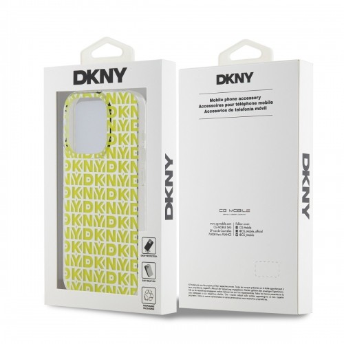 DKNY PC|TPU Repeat Pattern Case for iPhone 15 Pro Max Yellow image 5