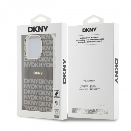 DKNY PC|TPU Repeat Pattern Tonal Stripe Magsafe Case for iPhone 14 Pro Max Beige image 5