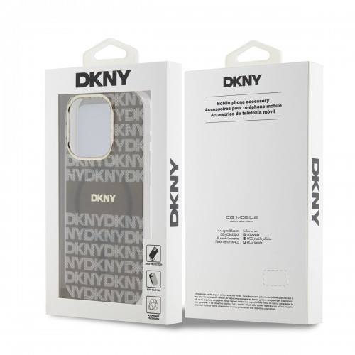 DKNY PC|TPU Repeat Pattern Tonal Stripe Magsafe Case for iPhone 13 Pro Max Beige image 5
