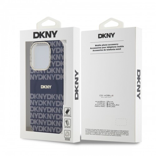 DKNY PC|TPU Repeat Pattern Tonal Stripe Magsafe Case for iPhone 14 Pro Max Blue image 5