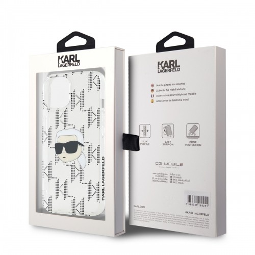 Karl Lagerfeld IML Electroplated Karl Head Case for iPhone 15 Transparent image 5