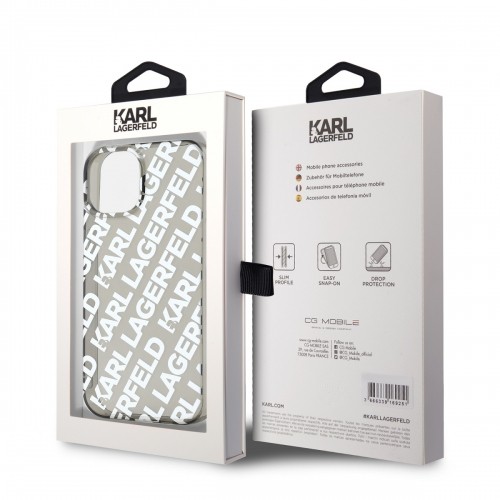 Karl Lagerfeld IML Electroplated Repeated Logo Case for iPhone 15 Silver image 5