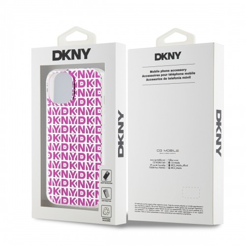 DKNY PC|TPU Repeat Pattern Case for iPhone 15 Pink image 5