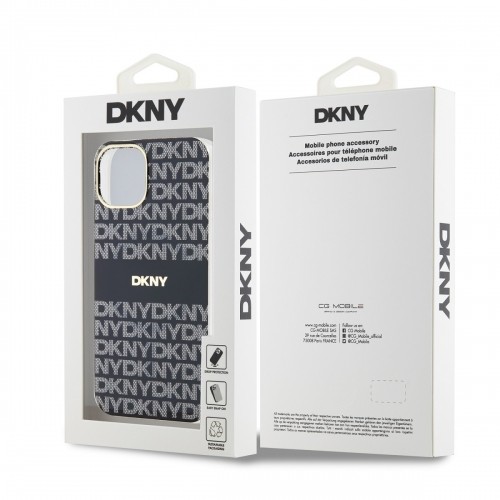 DKNY PC|TPU Repeat Pattern Tonal Stripe Magsafe Case for iPhone 13 Black image 5