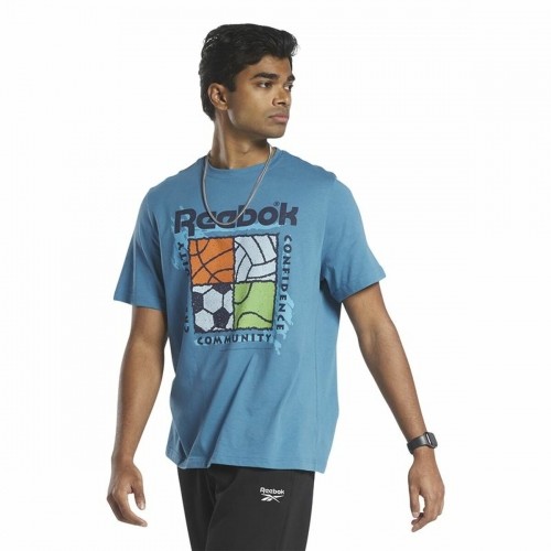 Vīriešu Krekls ar Īsām Piedurknēm Reebok GS Rec Center Zils image 5